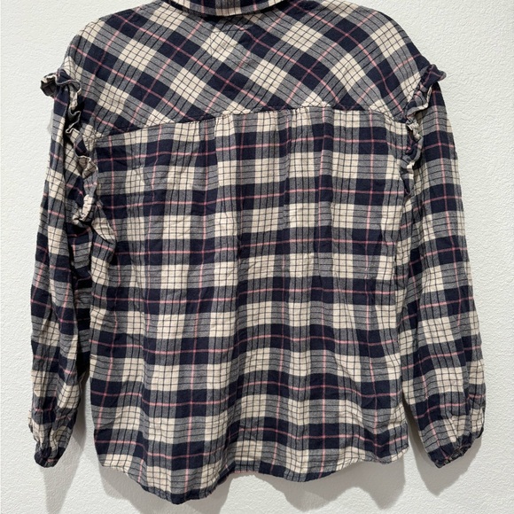 Rails willow ruffle sleeve flannel button up shirt size small - Picture 10 of 11